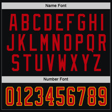 Load image into Gallery viewer, Custom Black Red-Gold Hockey Jersey