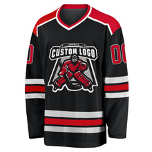 Загрузить изображение в средство просмотра галереи, Custom Black Red-White Hockey Jersey
