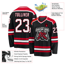 Загрузить изображение в средство просмотра галереи, Custom Black White-Red Hockey Jersey