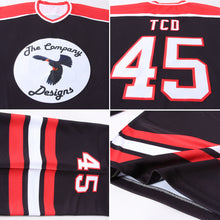 Загрузить изображение в средство просмотра галереи, Custom Black White-Red Hockey Jersey