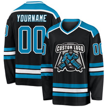 Загрузить изображение в средство просмотра галереи, Custom Black Panther Blue-White Hockey Jersey