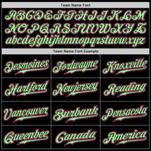 Load image into Gallery viewer, Custom Black Pink-Pea Green Authentic Baseball Jersey