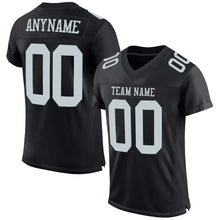 Charger l'image dans la galerie, Custom Black Silver Mesh Authentic Football Jersey