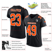 Загрузить изображение в средство просмотра галереи, Custom Black Orange-White Mesh Authentic Football Jersey