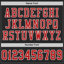 Загрузить изображение в средство просмотра галереи, Custom Black Fire Red-White Mesh Authentic Football Jersey