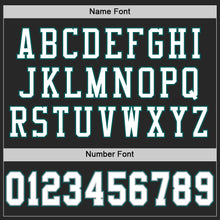 Laden Sie das Bild in den Galerie-Viewer, Custom Black White Gray-Midnight Green Mesh Authentic Football Jersey