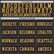 Laden Sie das Bild in den Galerie-Viewer, Custom Black Purple-Gold Mesh Authentic Football Jersey