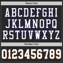 Laden Sie das Bild in den Galerie-Viewer, Custom Black White Old Gold-Purple Mesh Authentic Football Jersey