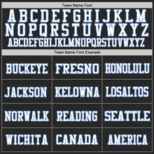 Laden Sie das Bild in den Galerie-Viewer, Custom Black White-Light Blue Mesh Authentic Football Jersey