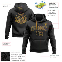 Загрузить изображение в средство просмотра галереи, Custom Stitched Black Black-Old Gold Football Pullover Sweatshirt Hoodie