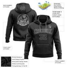 Load image into Gallery viewer, Custom Stitched Black Black-Gray Football Pullover Sweatshirt Hoodie