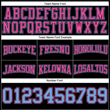 Charger l'image dans la galerie, Custom Stitched Black Light Blue-Pink Football Pullover Sweatshirt Hoodie
