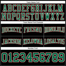 Load image into Gallery viewer, Custom Stitched Black Kelly Green-Red Football Pullover Sweatshirt Hoodie