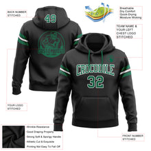 Load image into Gallery viewer, Custom Stitched Black Kelly Green-White Football Pullover Sweatshirt Hoodie