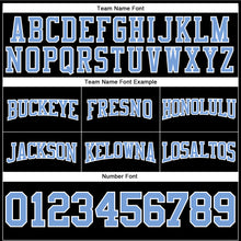 Charger l'image dans la galerie, Custom Stitched Black Light Blue-White Football Pullover Sweatshirt Hoodie