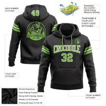 Загрузить изображение в средство просмотра галереи, Custom Stitched Black Neon Green-White Football Pullover Sweatshirt Hoodie