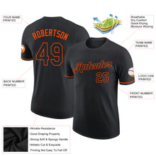 Laden Sie das Bild in den Galerie-Viewer, Custom Black Black-Orange Performance T-Shirt
