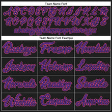 Load image into Gallery viewer, Custom Black Pink-Purple Authentic Baseball Jersey