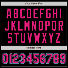 Load image into Gallery viewer, Custom Black Light Blue Pinstripe Hot Pink-Light Blue Authentic Baseball Jersey