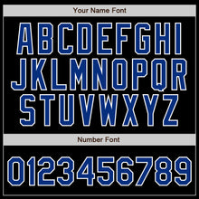 Load image into Gallery viewer, Custom Black Neon Green Pinstripe Royal-White Authentic Baseball Jersey