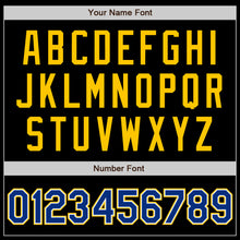 Load image into Gallery viewer, Custom Black Royal-Gold Authentic Baseball Jersey