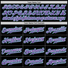 Load image into Gallery viewer, Custom Black Teal-Purple Authentic Baseball Jersey