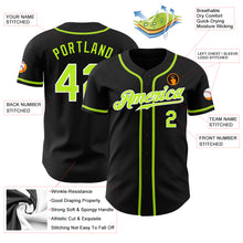 Load image into Gallery viewer, Custom Black Neon Green-White Authentic Baseball Jersey