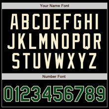 Load image into Gallery viewer, Custom Black Green-Cream Authentic Baseball Jersey