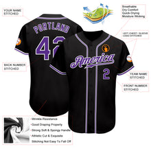 Load image into Gallery viewer, Custom Black Purple-White Authentic Baseball Jersey