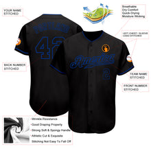 Load image into Gallery viewer, Custom Black Black-Royal Authentic Baseball Jersey