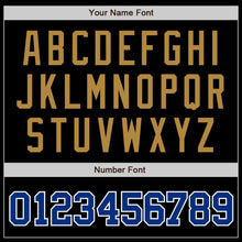 Load image into Gallery viewer, Custom Black Royal-Old Gold Authentic Baseball Jersey