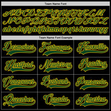 Load image into Gallery viewer, Custom Black Green-Gold Hockey Jersey
