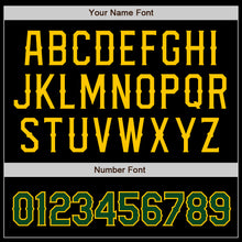 Load image into Gallery viewer, Custom Black Green-Gold Hockey Jersey