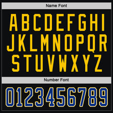 Load image into Gallery viewer, Custom Black Royal-Gold Hockey Jersey