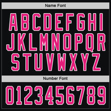 Load image into Gallery viewer, Custom Black Hot Pink-White Hockey Jersey