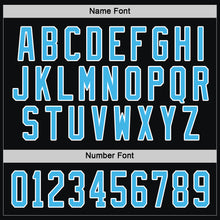 Load image into Gallery viewer, Custom Black Sky Blue-White Hockey Jersey