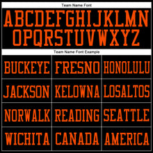 Load image into Gallery viewer, Custom Black Orange Mesh Authentic Football Jersey