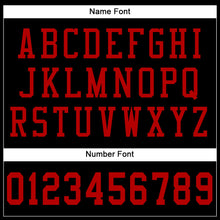 Laden Sie das Bild in den Galerie-Viewer, Custom Black Red Mesh Authentic Football Jersey