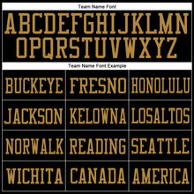 Загрузить изображение в средство просмотра галереи, Custom Black Old Gold Mesh Authentic Football Jersey