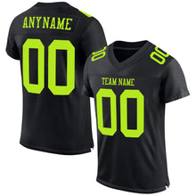 Charger l'image dans la galerie, Custom Black Neon Green Mesh Authentic Football Jersey