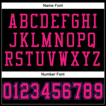 Load image into Gallery viewer, Custom Black Hot Pink-Purple Mesh Authentic Football Jersey