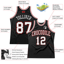 Загрузить изображение в средство просмотра галереи, Custom Black White-Red Authentic Throwback Basketball Jersey