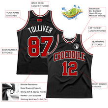 Загрузить изображение в средство просмотра галереи, Custom Black Red-White Authentic Throwback Basketball Jersey