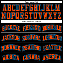 Load image into Gallery viewer, Custom Black Blue-Orange Authentic Throwback Basketball Jersey
