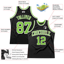Load image into Gallery viewer, Custom Black Neon Green-White Authentic Throwback Basketball Jersey