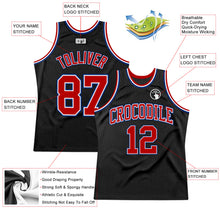 Загрузить изображение в средство просмотра галереи, Custom Black Red-Royal Authentic Throwback Basketball Jersey