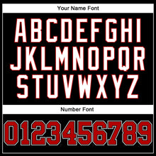 Загрузить изображение в средство просмотра галереи, Custom Black Red-White Authentic Throwback Basketball Jersey