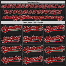 Load image into Gallery viewer, Custom Black Red-White Authentic Baseball Jersey