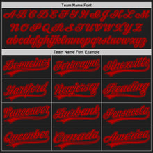 Load image into Gallery viewer, Custom Black Red Authentic Baseball Jersey