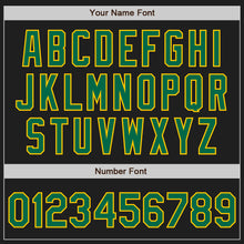 Load image into Gallery viewer, Custom Black Kelly Green-Gold Authentic Baseball Jersey